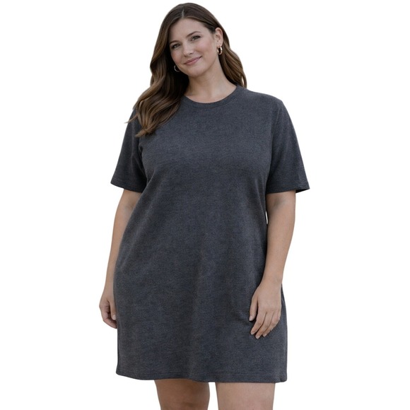 Zara Dresses & Skirts - ZARA Women's Dress Size L Gray Short Sleeve Shift Dress Minimalist Casual